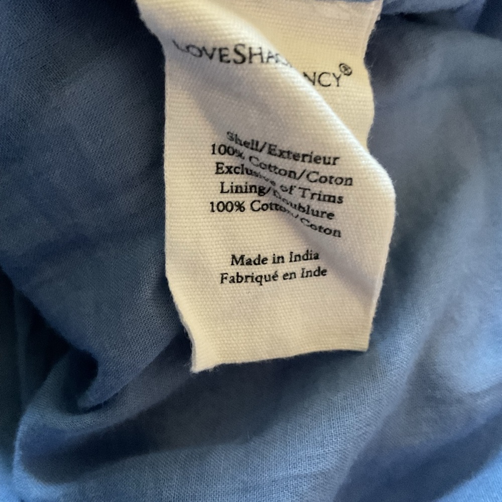 Loveshackfancy Roth Floral Tiered Ruffle Cotton Dress In Faded Denim Size M - Picture 6 of 7